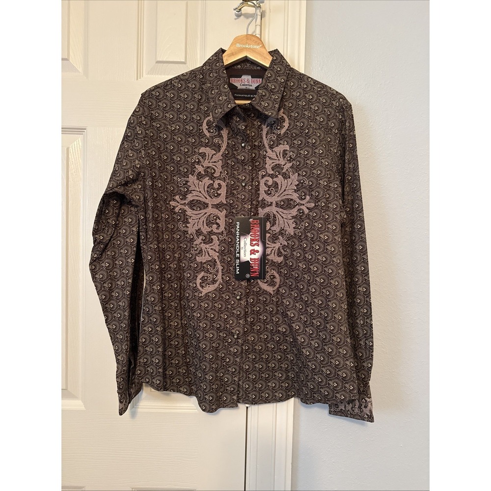 Brooks & Dunn Panhandle Slim Paisley Print Western Button Shirt Womens Large L